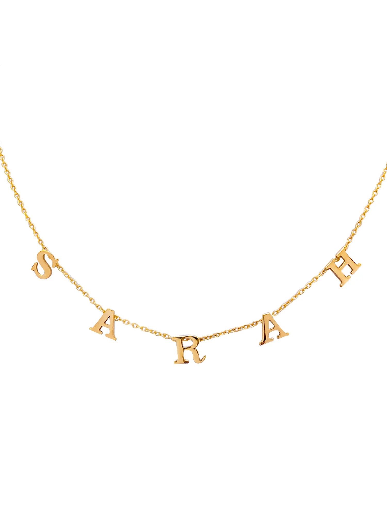 Personalized Sterling Silver, Gold Plated, 10K Yellow Gold or 14K Yellow Gold Three To Nine Block... | Walmart (US)