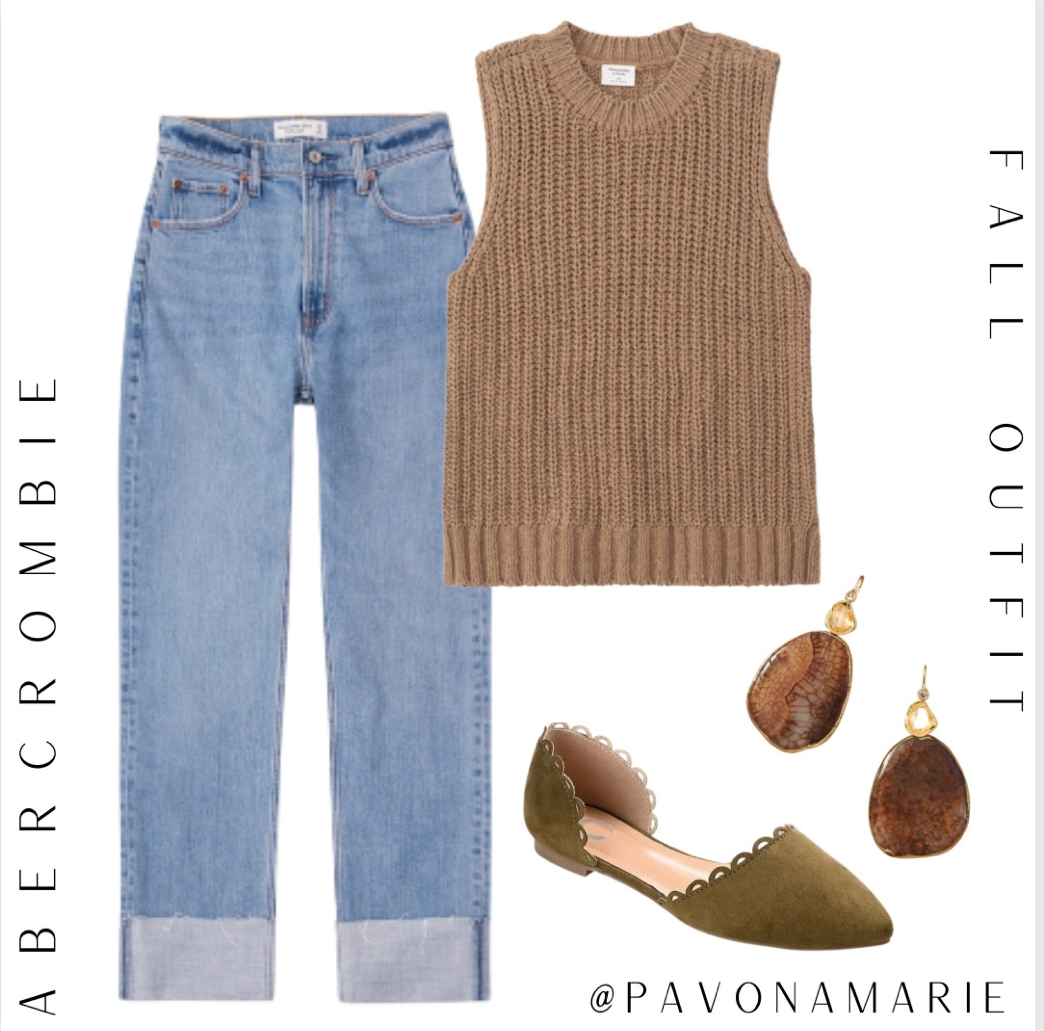 Fall outfit. Fall casual outfit. Abercrombie sale. Abercrombie outfit. Abercrombie jeans. Ankle jeans. Clear high waisted jeans. Sweater tank. 

#LTKunder50 #LTKsalealert #LTKSeasonal