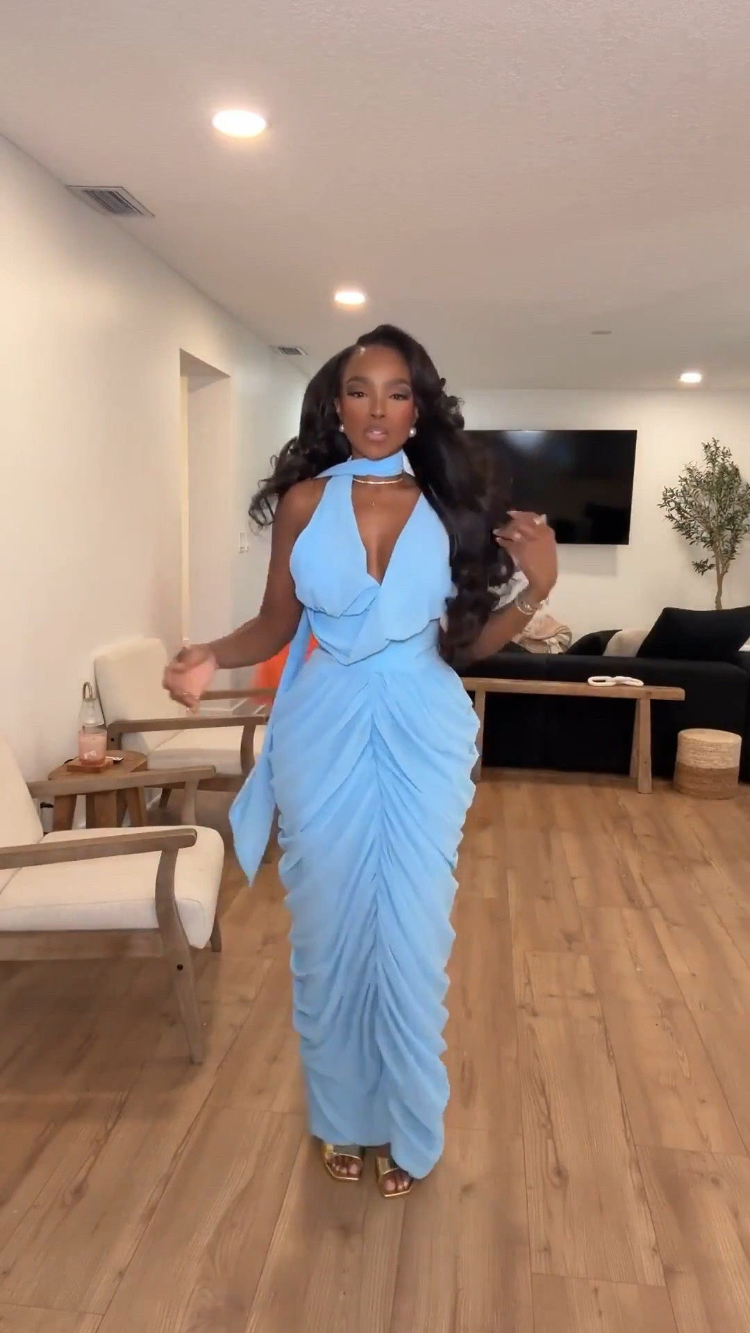 Hi Babes!

This powder blue dress is pure elegance. The draped neckline, soft ruching, and flowing scarf detail create such a romantic, expensive-looking silhouette that feels straight off a designer runway. It's feminine, flattering, and one of those dresses that instantly makes you feel confident the moment you put it on.

If you're curvy, this style is beautiful because the draping enhances your shape while the ruching creates a smooth, sculpted fit through the waist and hips. The soft blue color is timeless, photographs beautifully, and works for so many special occasions, making it a piece you'll reach for again and again.

Where to wear this:
• Wedding guest events
• Engagement parties
• Bridal showers
• Formal dinners
• Cruise vacations
• Special celebrations

Everything is linked below.

xx Kira | IG: KirasFashionFinds

34D - 27 - 40 • Size Small or 4

#LTKgrwm #LTKootd #LTKvlog