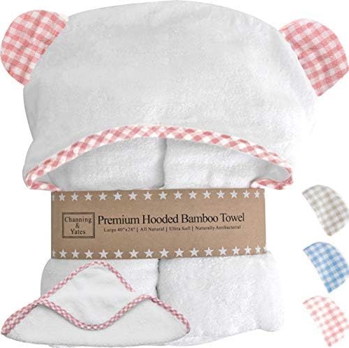 Premium Organic Baby Towels for Girls - Hooded Girl Towel & Washcloth Set - Organic Bamboo Baby Towe | Amazon (US)