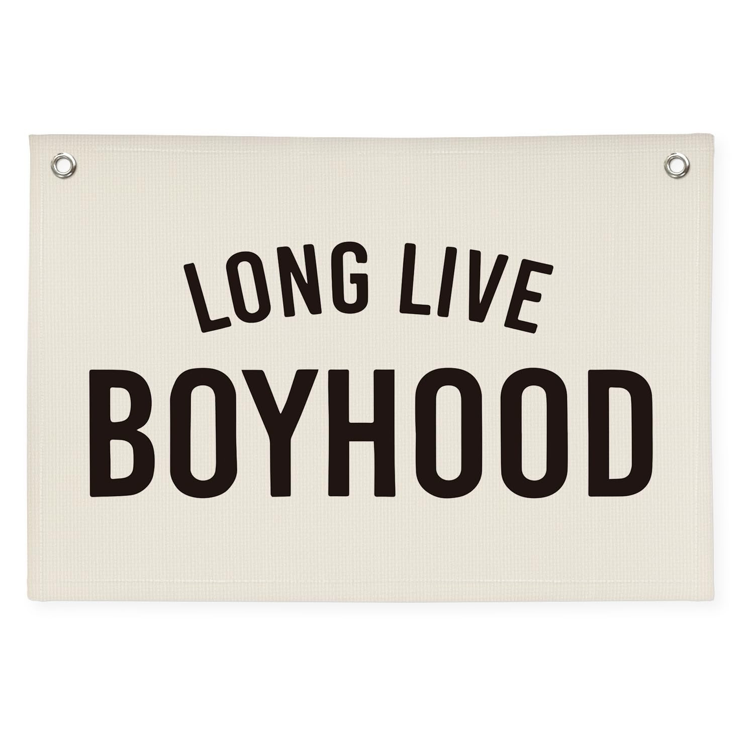 Boy Room Decor,Long Live Boyhood Canvas Banner Nursery Playroom Wall Decor for Boys Bedroom Toddl... | Amazon (US)