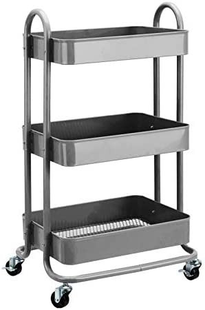 Amazon Basics 3-Tier Rolling Utility or Kitchen Cart - White | Amazon (US)