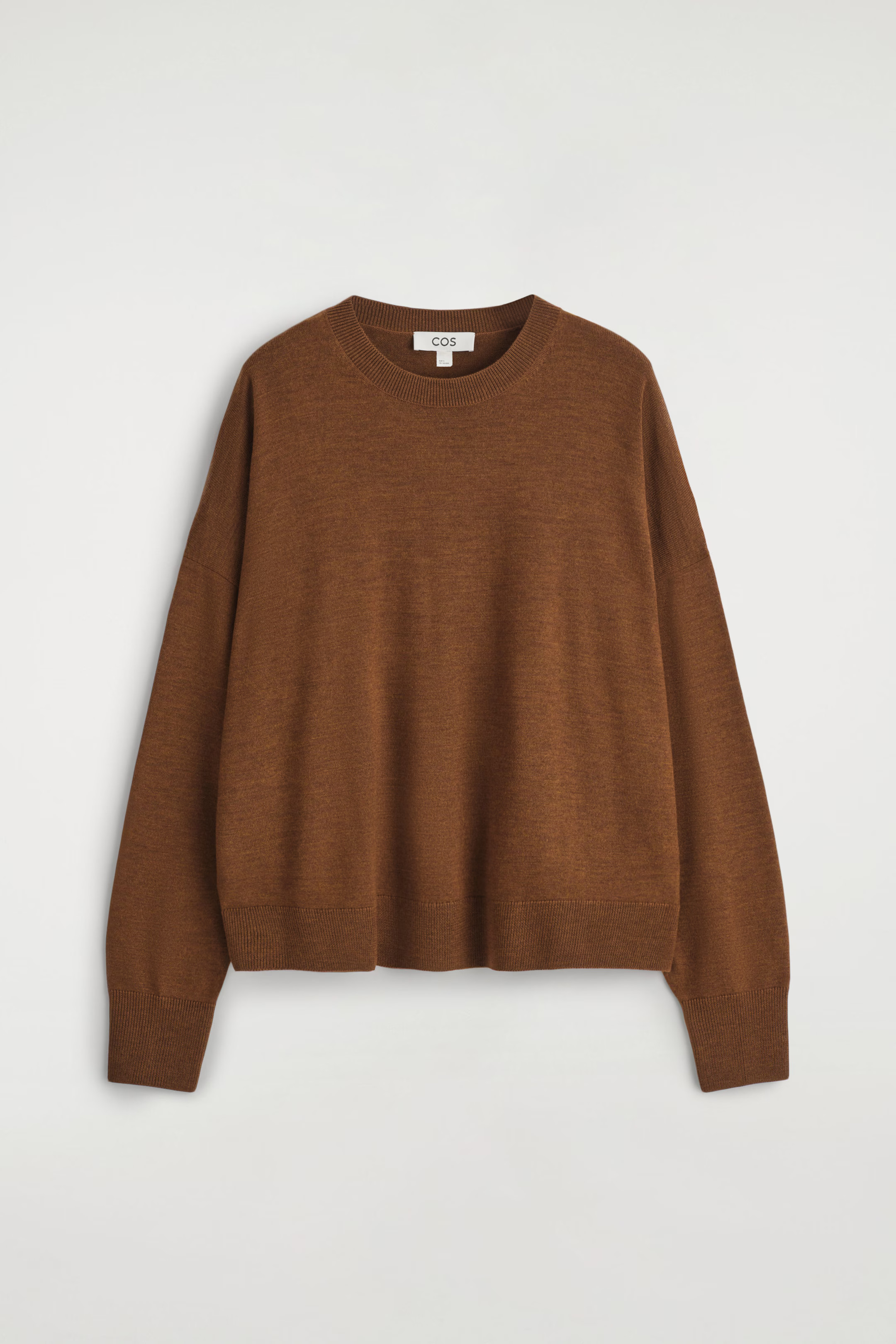 MERINO WOOL CREW-NECK SWEATER - BROWN MÉLANGE | COS | COS (EU)