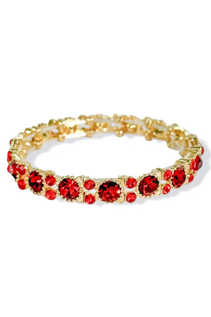On My Time Round Red Crystal Bracelet | The Willow Tree