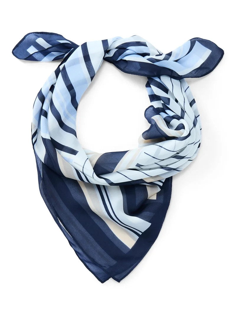 Time and Tru Women's Stripe Scarf for Adults with Bold Collage Pattern | Walmart (US)