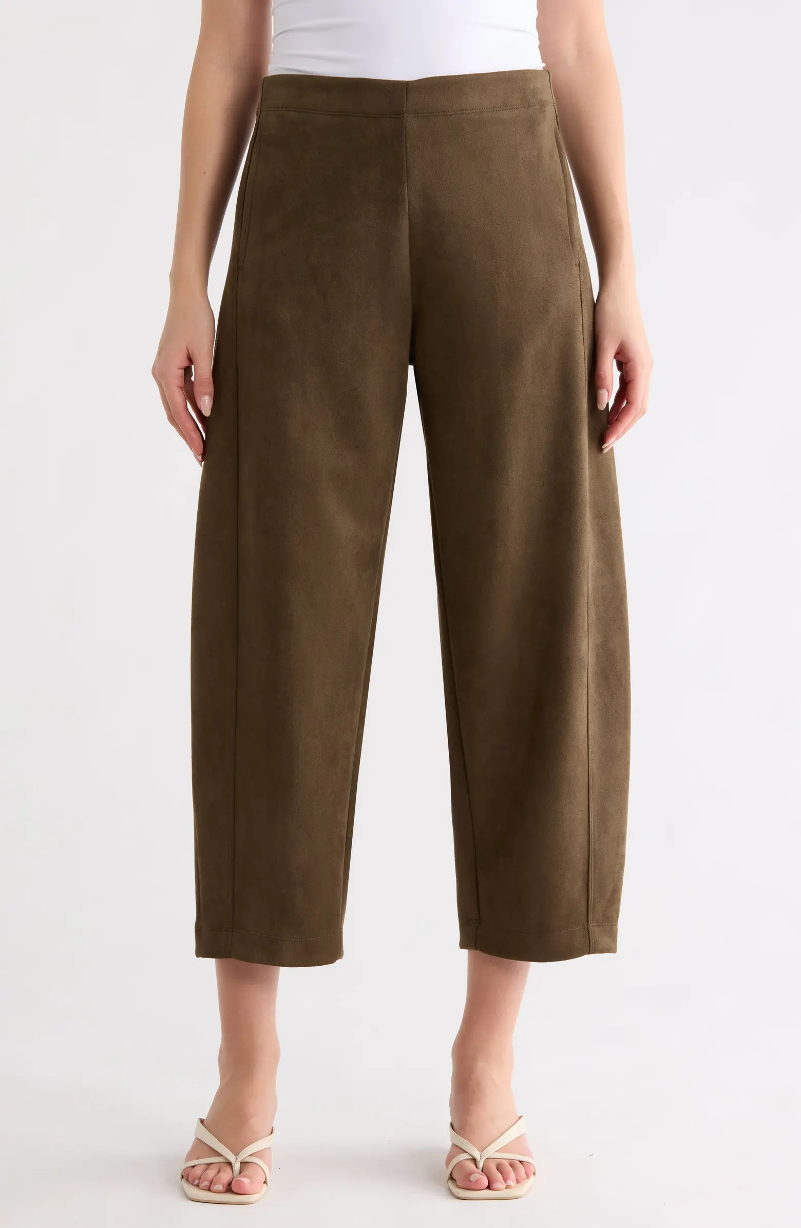 MAX STUDIO Faux Suede Barrel Pants | Nordstromrack | Nordstrom Rack