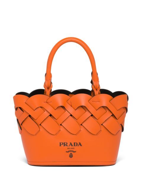 large woven motif leather tote bag | Farfetch (US)