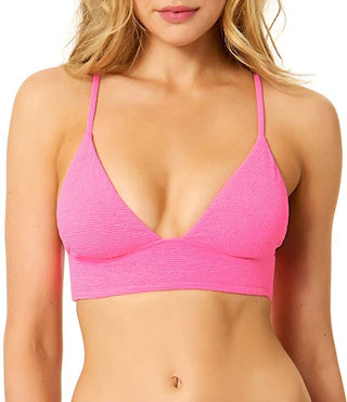 GB Solid Scrunchie Textured Midline Bralette Swim Top & Tie Side Hipster Swim Bottom | Dillard's | Dillard's