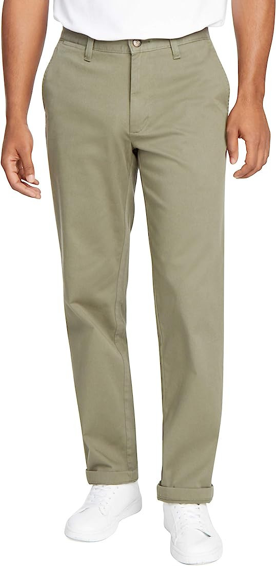 Nautica Men's Classic Fit Flat Front Stretch Solid Chino Deck Pant | Amazon (US)