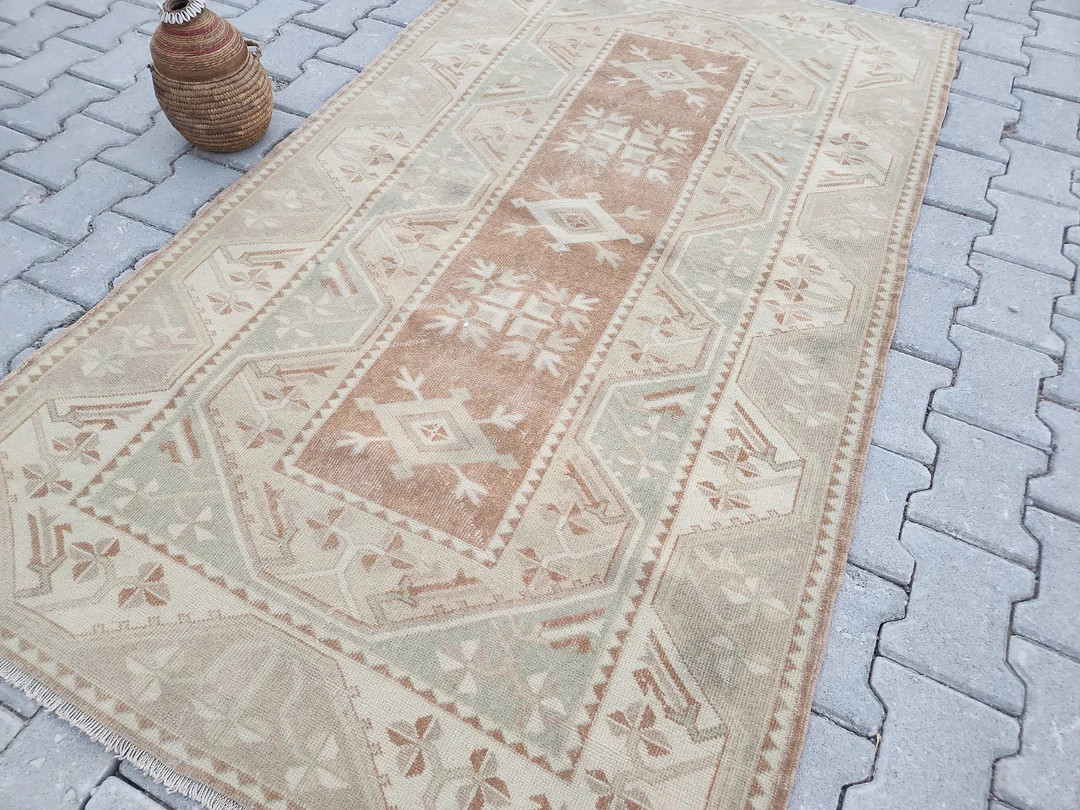 4x7 Brown Oushak Rug, Bohemian Rug, Anatolian Kilim Rug, Home Decor, Oushak Rug, Turkish, Faded R... | Etsy (US)