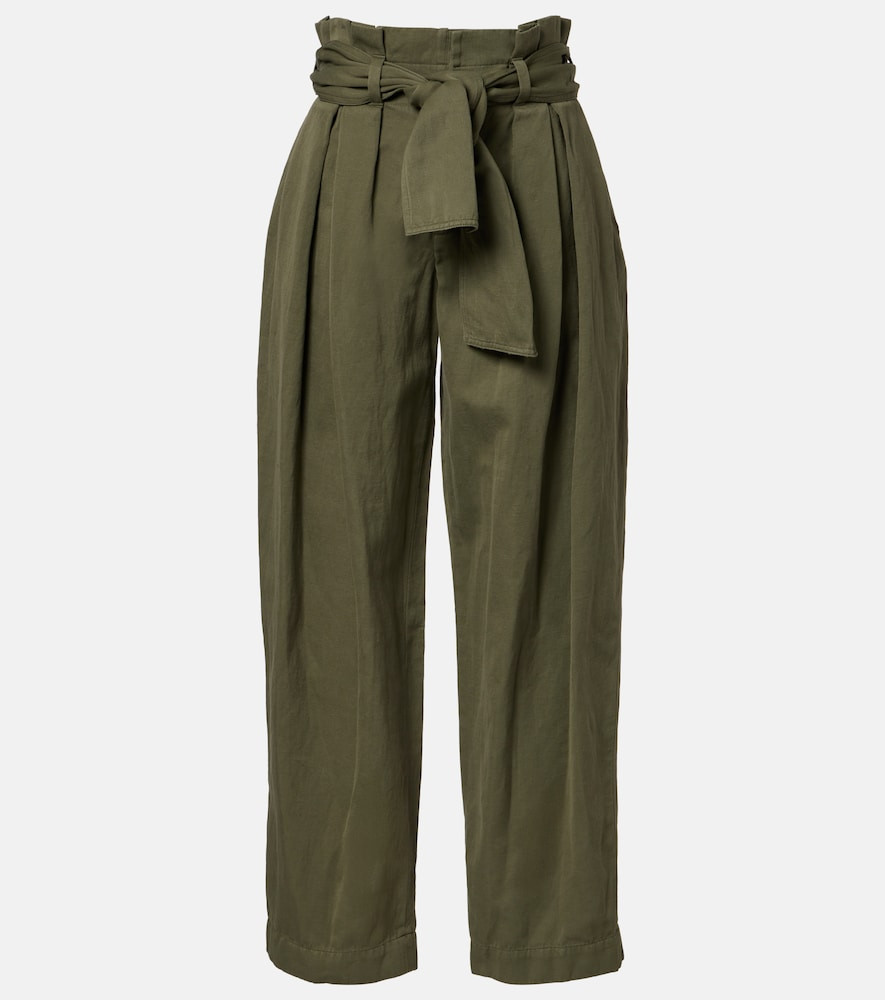 Balmain Cotton and linen twill tapered pants | Mytheresa (US/CA)