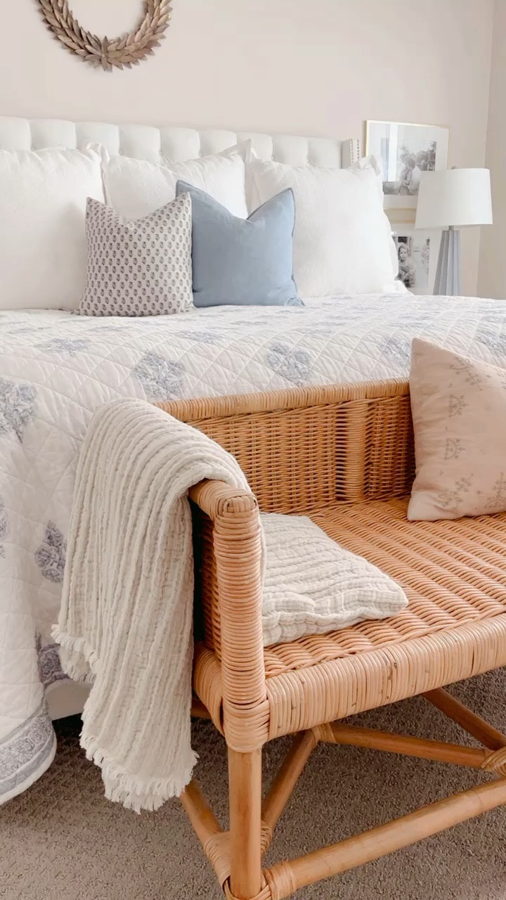 Shore bench 25% off! Bench, woven bench, bedroom decor, home decor, master bedroom, coastal decor, wicker bench 

#LTKhome #LTKsalealert #LTKFind