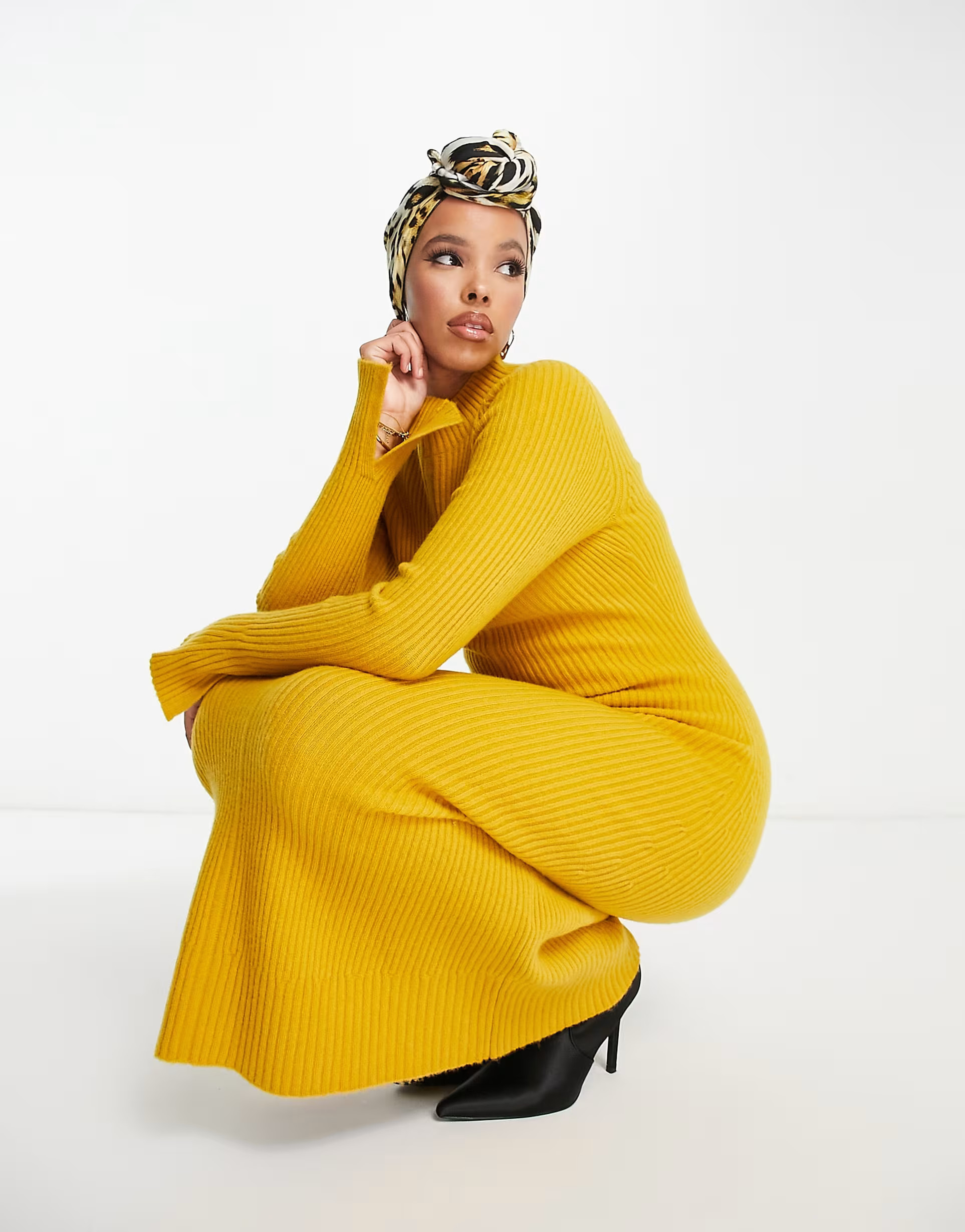 & Other Stories knit midi dress in mustard | ASOS (Global)