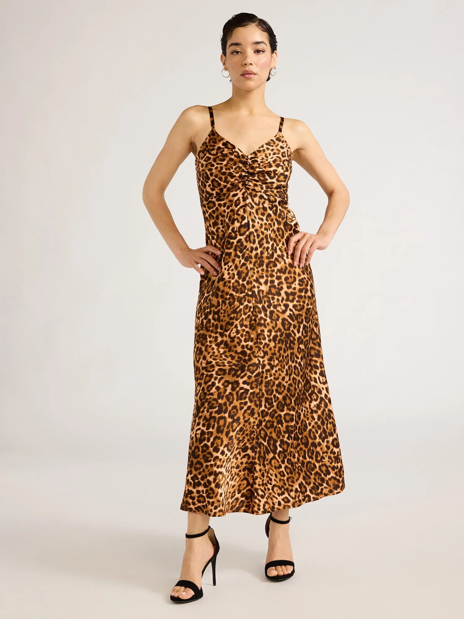 Sofia Jeans Women's and Women's Plus Size Bias Cut Midi Dress, Above Ankle Length, Sizes XS-5X | Walmart (US)