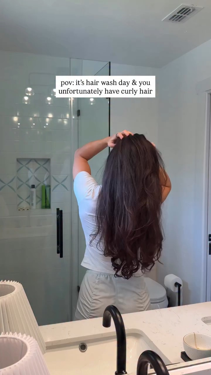 remembering I have to spend an hour just to wear my hair nAtUrAl makes me spiral every single wash day 🥲 

save + try this (higher maintenance, for a reason) curly hair routine for your next wash day! my curls last so much longer throughout the week when I follow this process (I switch up the styling products from time to time though) - so even though it takes longer, it means less work during the week

🔗s on my LTK! 

#curlyhairstruggles #curlyhairroutine #washdayroutine