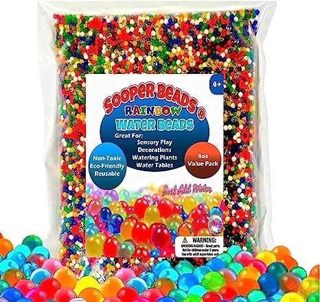 Sooper Beads Water Beads Rainbow Mix, 8 oz (20,000 Beads) for Soothing Spa Refill, Sensory Toys a... | Amazon (US)