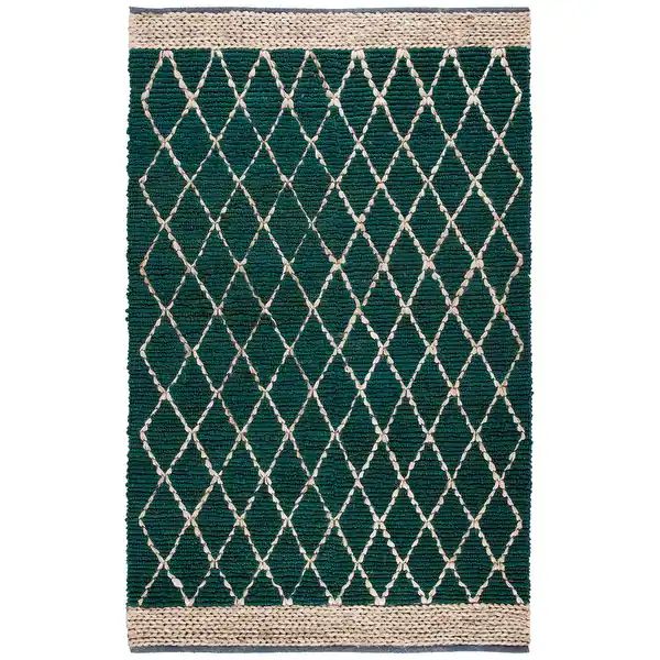 SAFAVIEH Handmade Natural Fiber Bethia Casual Jute Trellis Rug - 8' x 10' - Dark Green/Natural | Bed Bath & Beyond