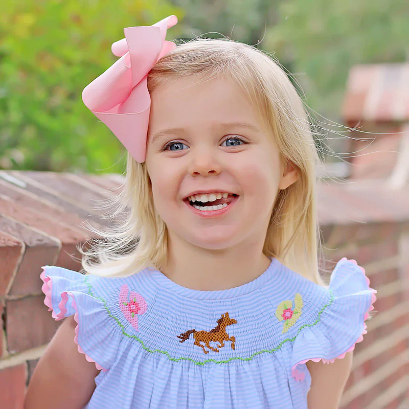 Derby Smocked Blue Stripe Dress | Classic Whimsy