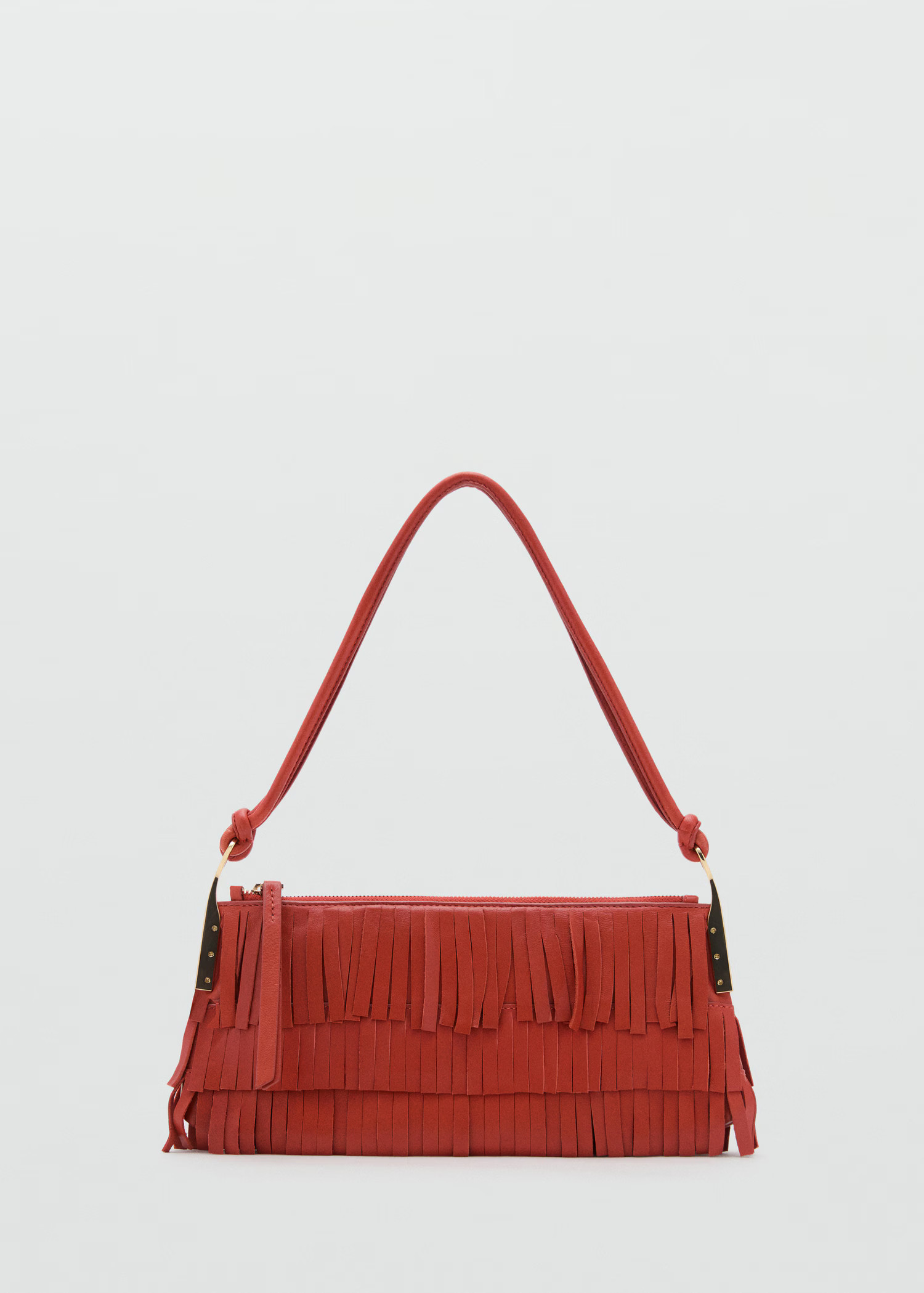 Leather shoulder bag with fringes | Mango (US/MX/AU)