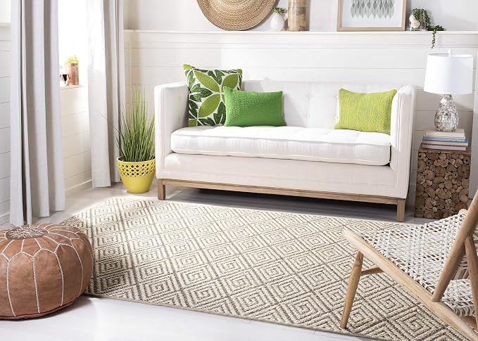 SAFAVIEH Palm Beach Collection Area Rug - 5' x 8', Beige & Brown, Sisal Design, Non-Shedding & Ea... | Amazon (US)