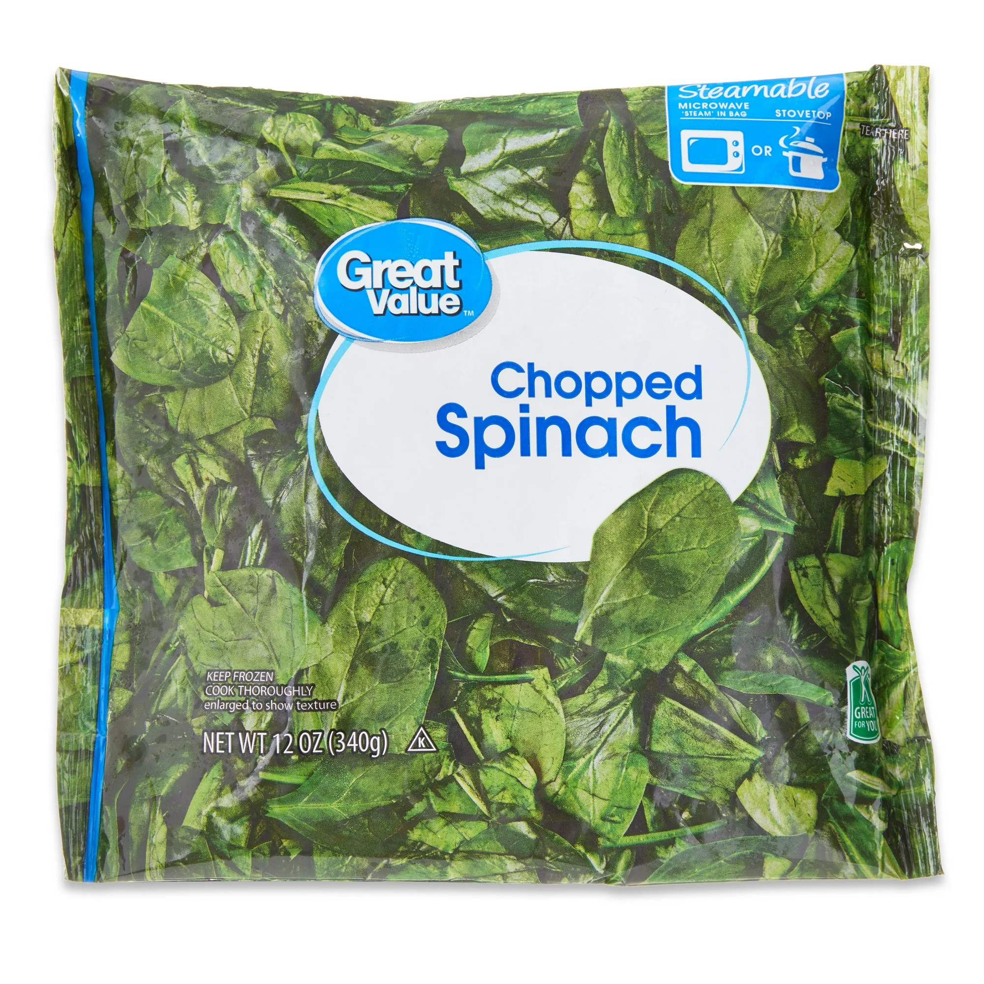 Great Value Chopped Spinach, 12 oz (Frozen) | Walmart (US)