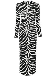 zebra-patterned long dress