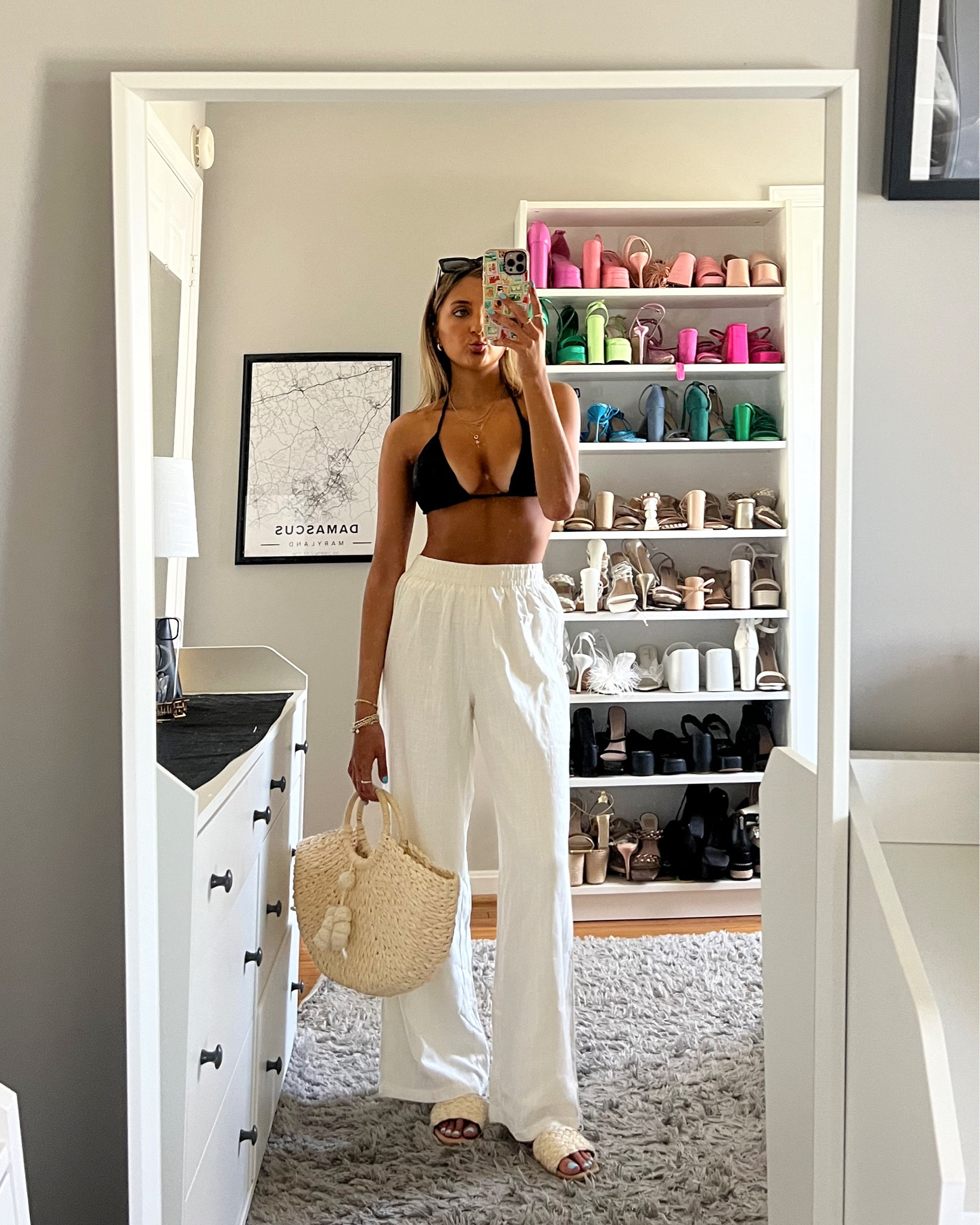 Spring break vacation outfit. Love these linen pants for a coverup! Not see through. Wearing size 2 code KENZIE20 for an extra 20% off 