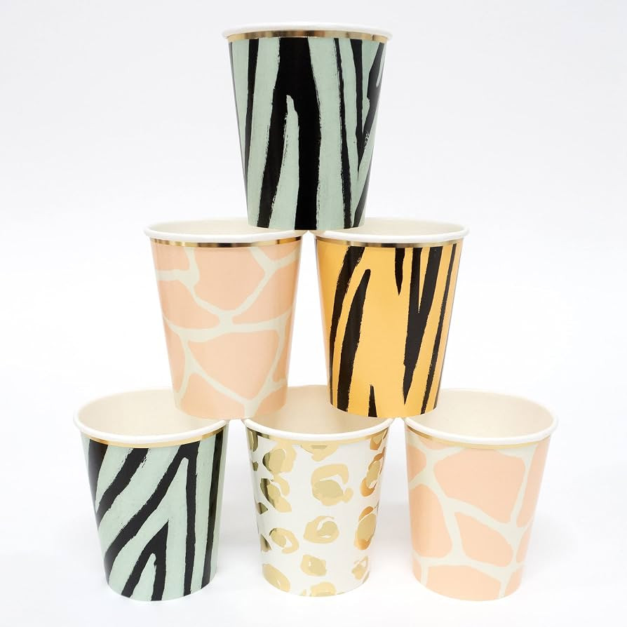 Meri Meri Safari Cups for Themed Parties (Pack of 8), Disposable Paper Cups, Sized for Kids & Adu... | Amazon (US)