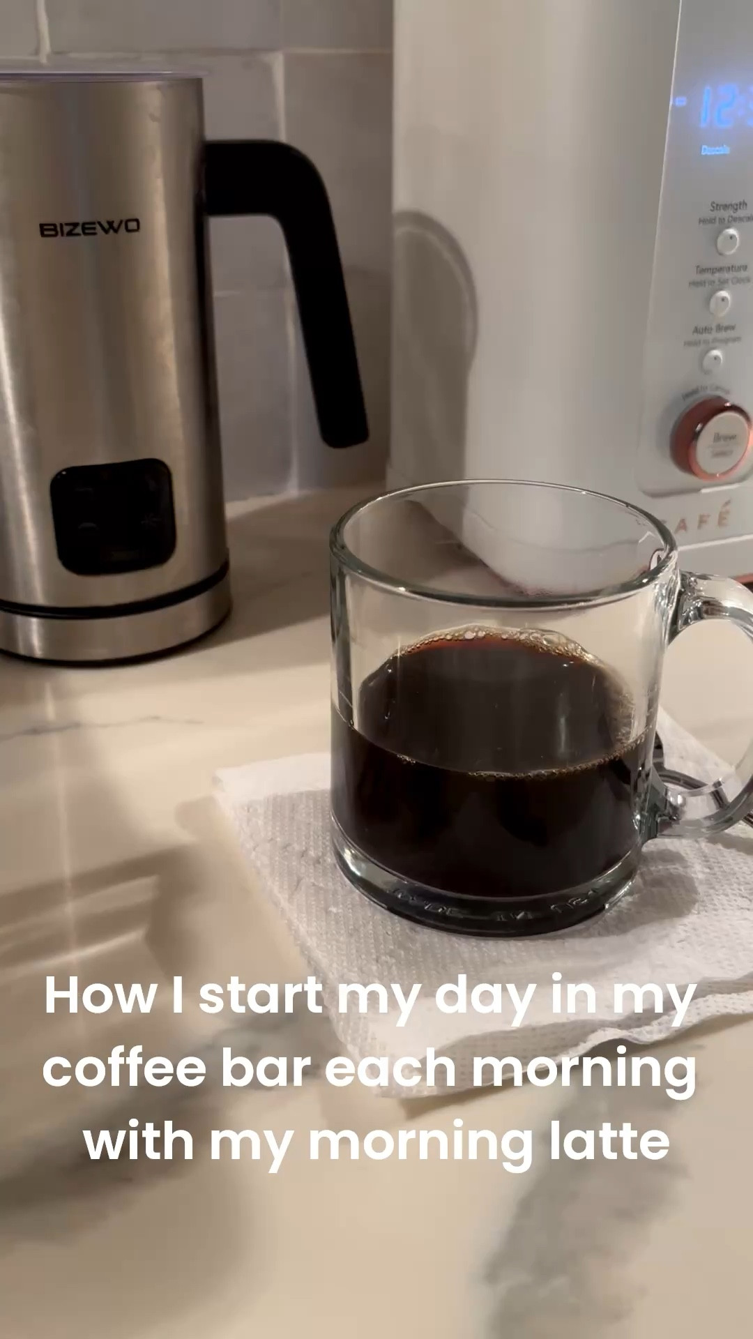How I start my day in my coffee bar- I like to brew espresso beans in my Cafe coffee maker and then do froth in my Bizewo frother for a sugar free at home latte ☕️

#LTKHome #LTKdayinmylife
