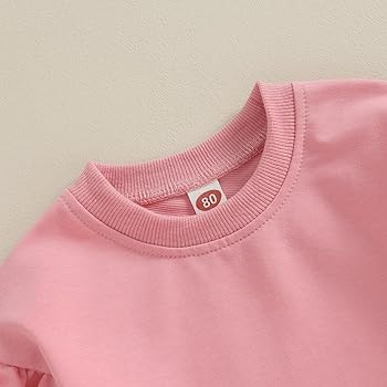 Amiblvowa Toddler Baby Girl Ruffle Sweatshirt Solid Color Crewneck Long Sleeve Pullover Tops Litt... | Amazon (US)