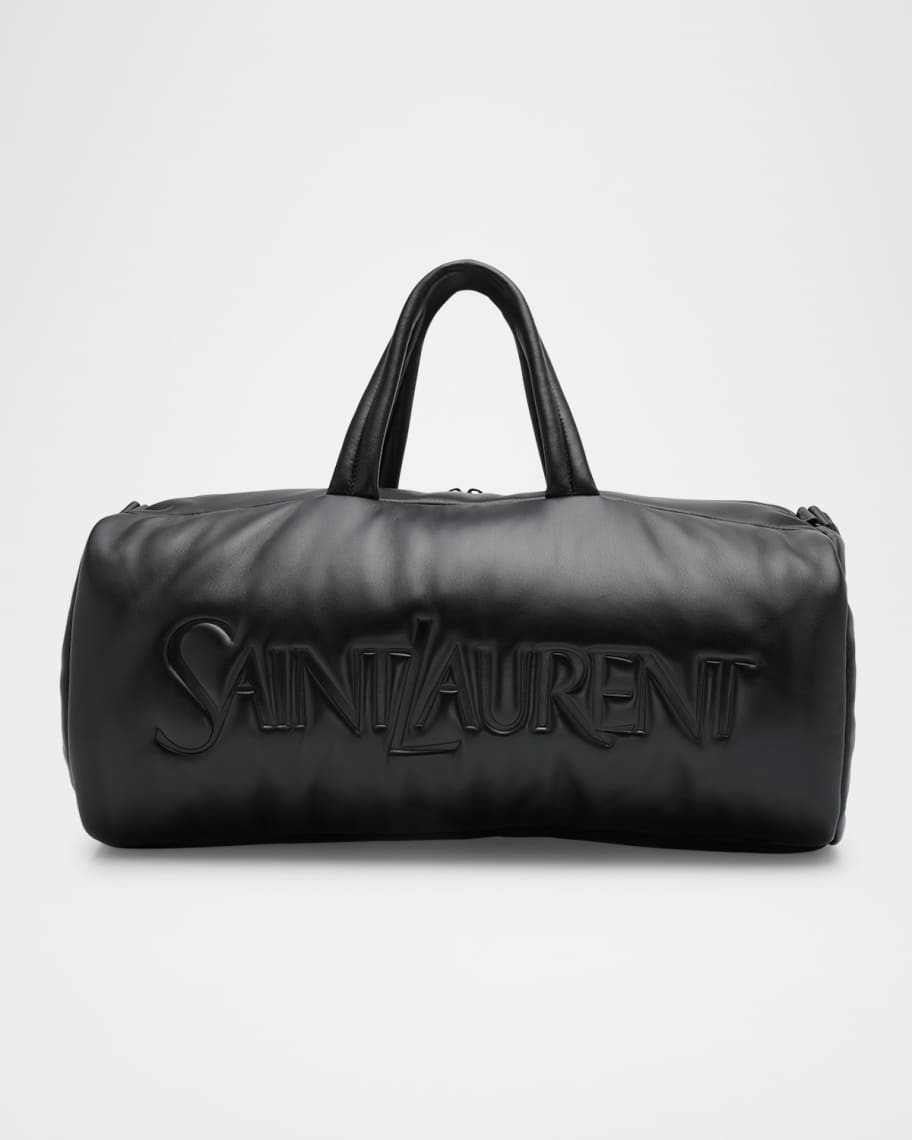 Saint Laurent Men's Leather Logo Duffel Bag | Neiman Marcus