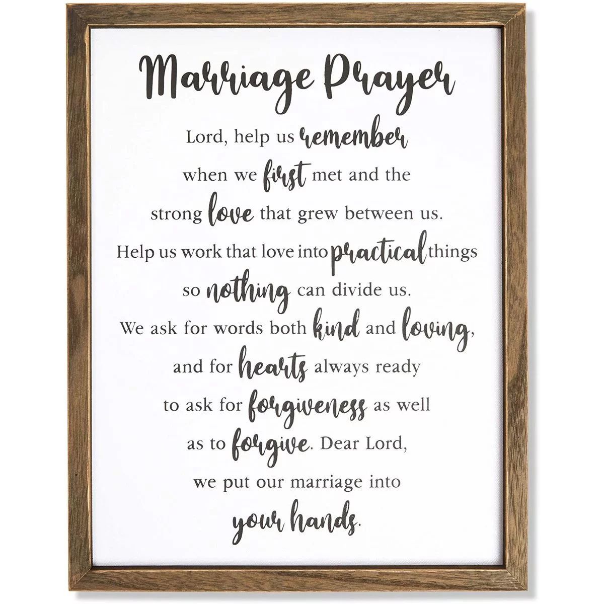 Hanging Wooden Wall Sign for Farmhouse Home Decor, Marriage Prayer, Rectangular, 11.75 x 15 in. -... | Walmart (US)