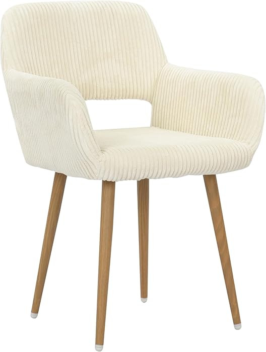 KCC Small Modern Dining Room Arm Chairs 1 Piece, Mid-Century Upholstered Corduroy Fabric Side Sea... | Amazon (US)