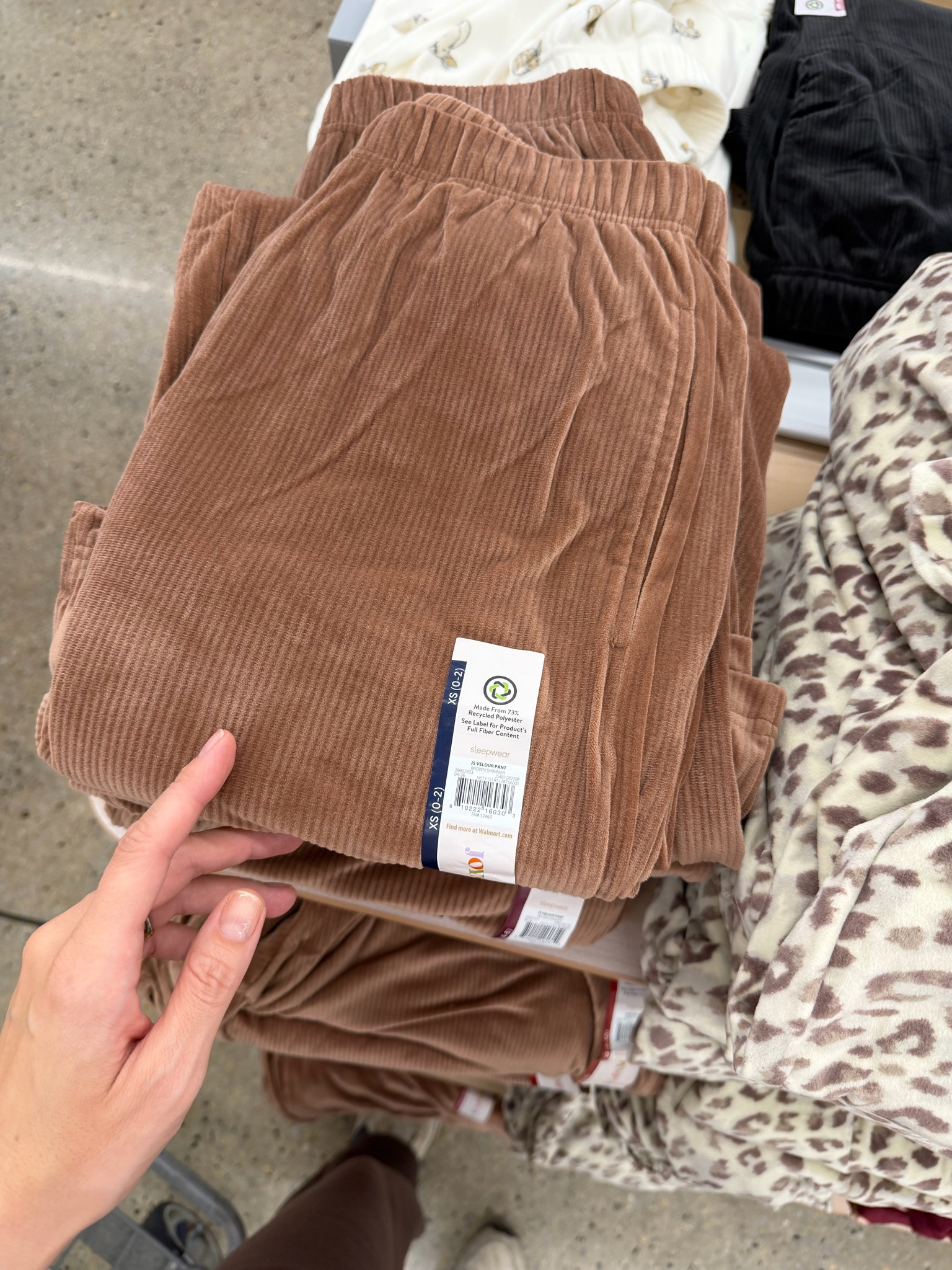 Velour $9.98 pajama pants at Walmart are so soft and comfy. Run small, I went up a size to a medium. #walmartfashion