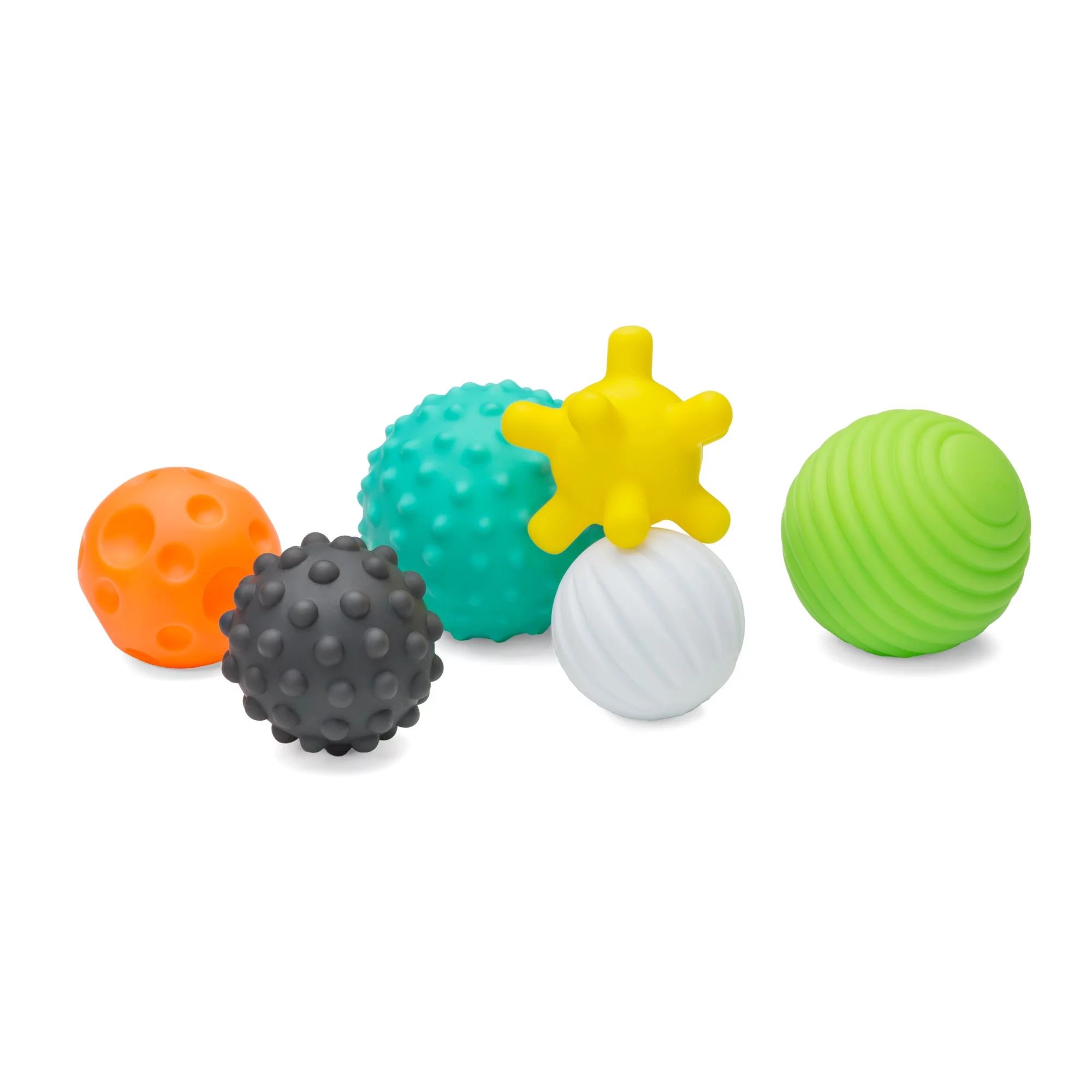 Infantino Textured Multi Ball Set, 6-12 Months, Soft Plastic, Multi-Color, 6-Piece | Walmart (US)