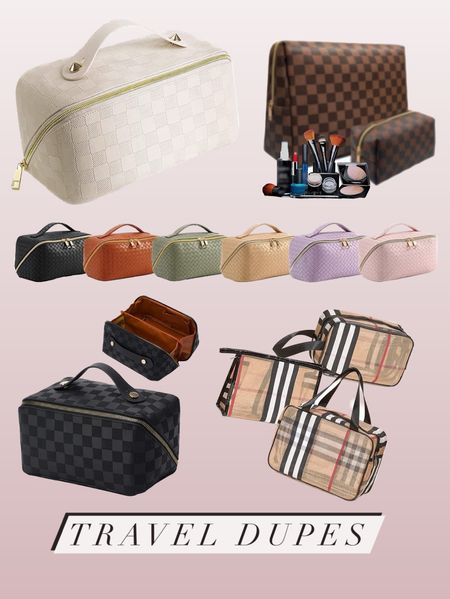 So many options!
Travel designer dupes
Amazon dupes
Travel pouches
Cosmetic bag
 Toiletry bag
Toiletry case
Makeup bag 
Amazon finds 