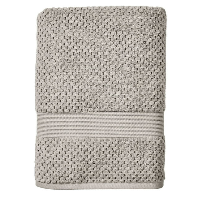 Better Homes & Gardens Signature Soft Popcorn Texture Bath Towel, Soft Silver | Walmart (US)