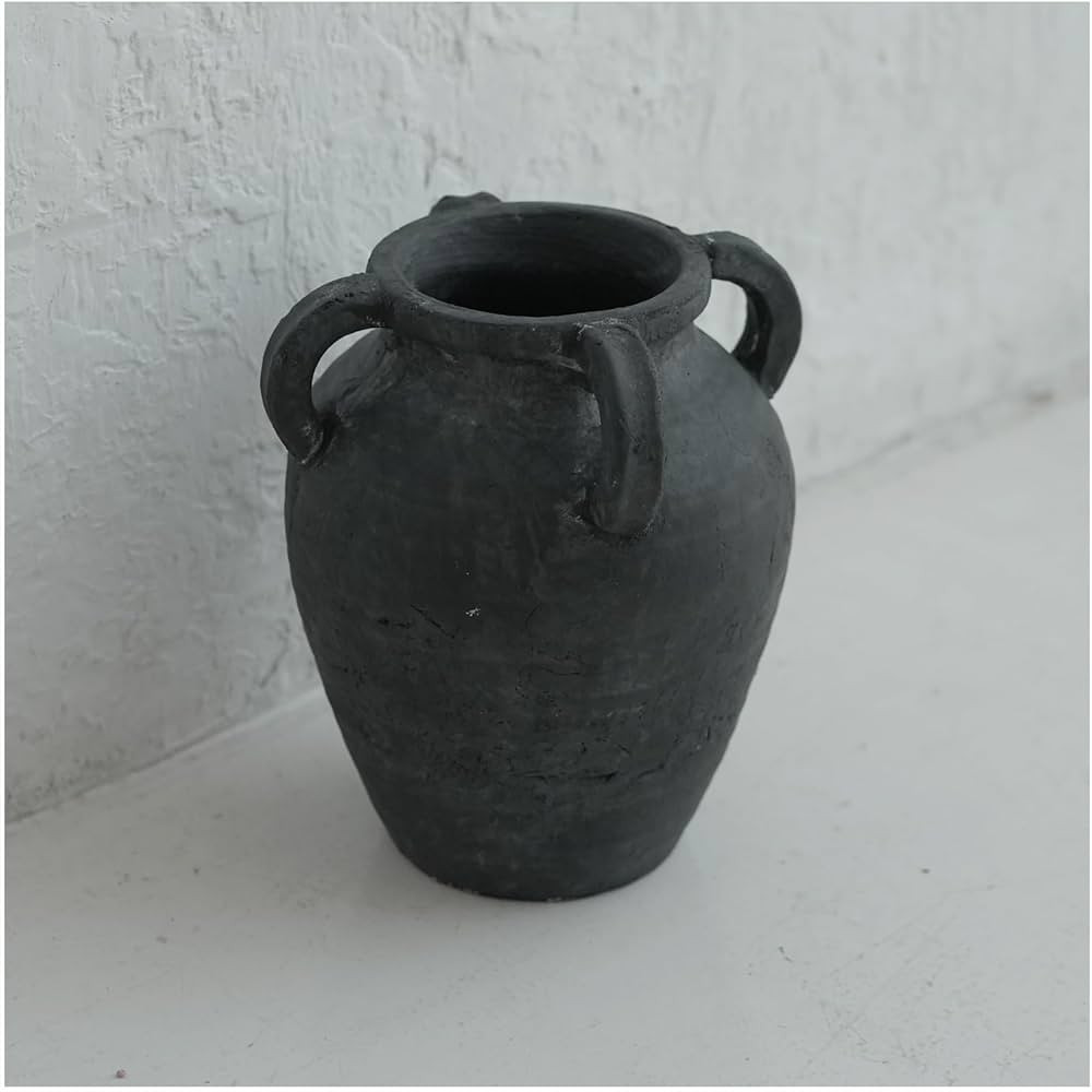 Chagoart Handmade Black Ceramic Vase for Home Decor-9.6" Rustic Vase-Big Concrete Stone Pottery D... | Amazon (US)
