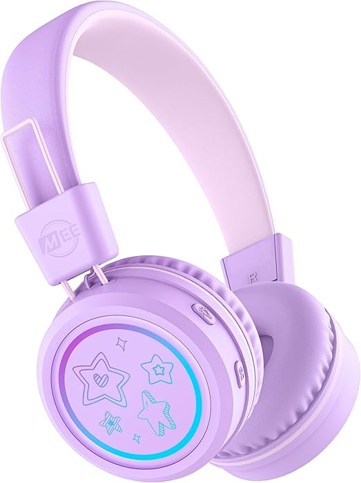 MEE Audio KidJamz KJ55BT Bluetooth Wireless Safe Listening Headphones for Children w/LED Lights, ... | Amazon (US)