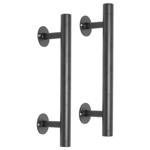 16'' Long Black Metal Door Pull Handles Pack of 2, Shed Door Handle, Outdoor Garage Fence Gate Ha... | Amazon (US)