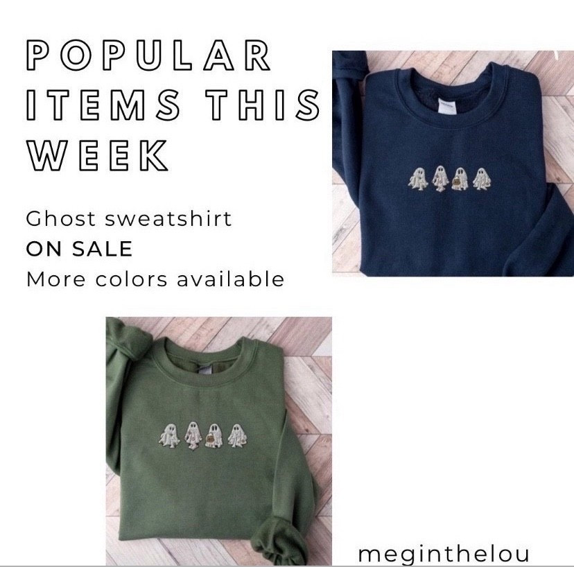 I love the ghost design on this, too cute! It’s on sale and also comes in more colors.  

#ghosts #ghostsweatshirt #halloweensweatshirt #etsy #salefinds 
#giftforher 


#LTKGiftGuide #LTKU #LTKFindsUnder50 #LTKOver40 #LTKSaleAlert