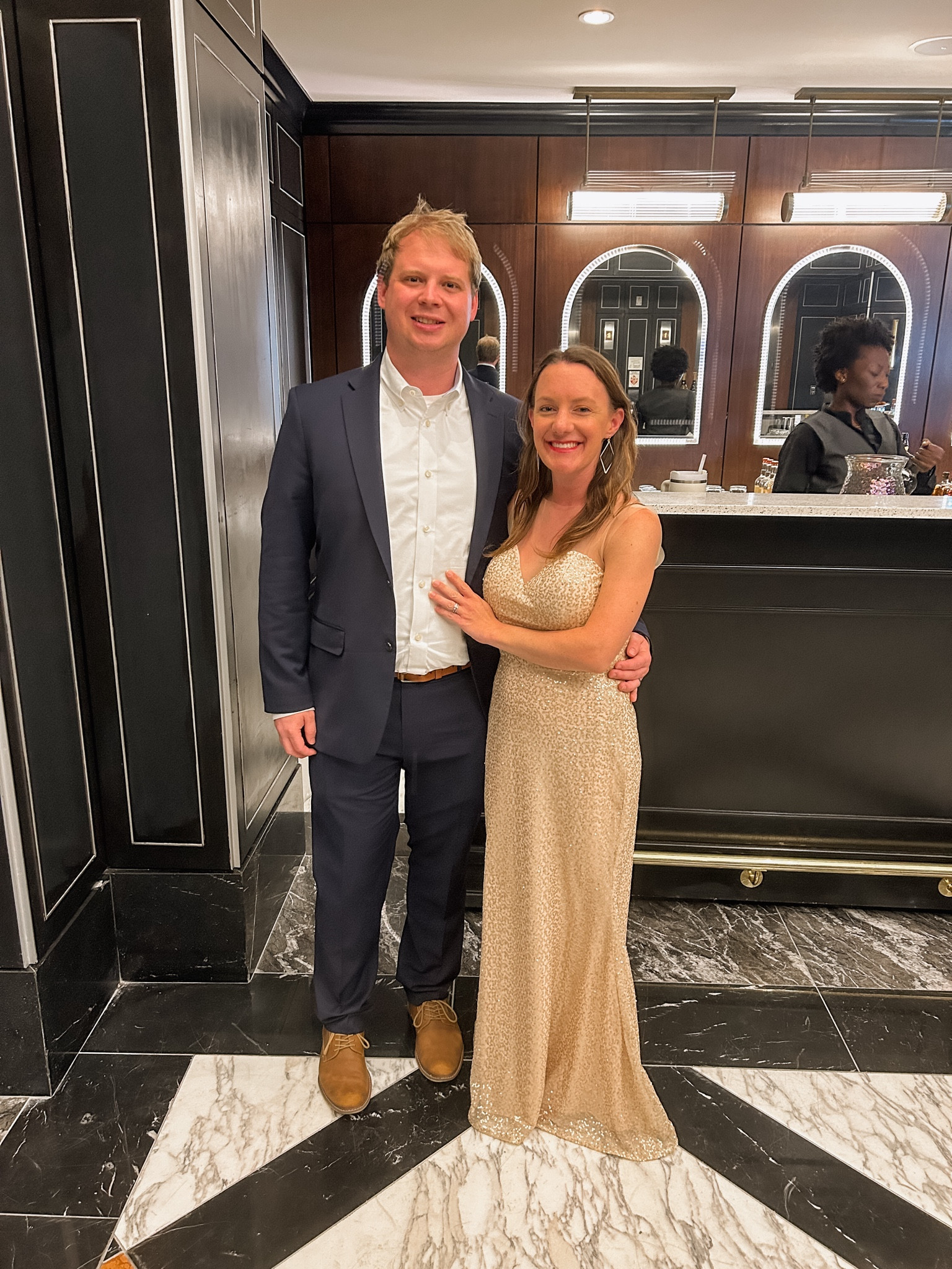 Black Tie Wedding guest dress 
Gold sparkly sequin dress 

Wearing brand Morilee, but linked a similar one to my LTK  

Paired with my champagne wedding shoes and gold dangly earrings 

#LTKparties #LTKstyletip #LTKwedding