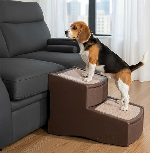 Pet Gear Easy Step II Pet Stairs, 2 Step for Cats/Dogs up to 150 Pounds, Portable, Removable Washable Carpet Tread, No Tools Required, Coffee Bean | Amazon (US)