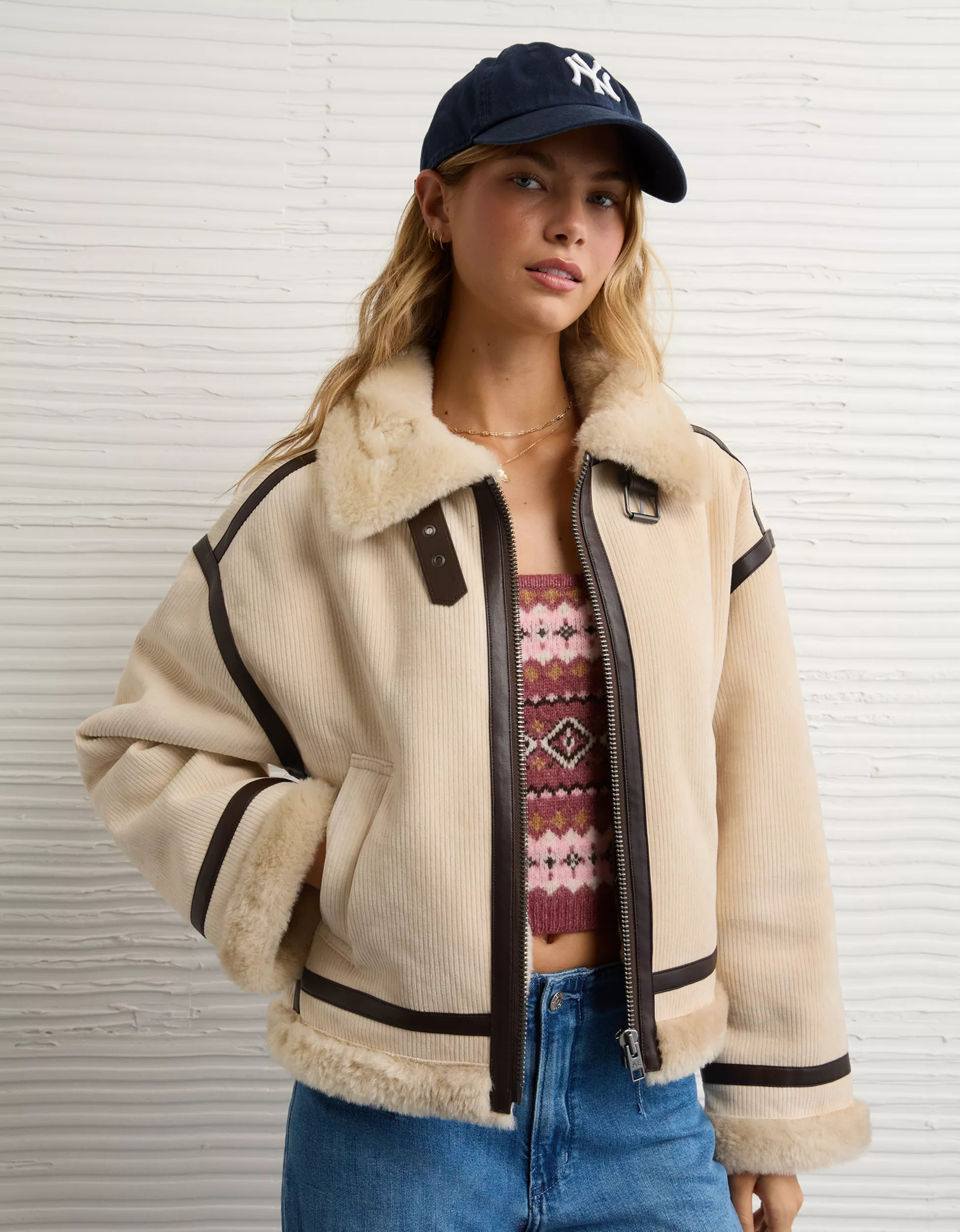 AE Cropped Corduroy Bomber Jacket | American Eagle Outfitters (US & CA)