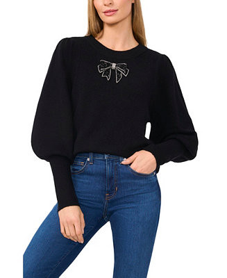 Women's Ribbon Bow Crew Neck Sweater | Macy's