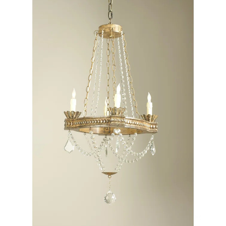 Lambeth 4-Light Candle Style Wagon Wheel Chandelier | Wayfair North America