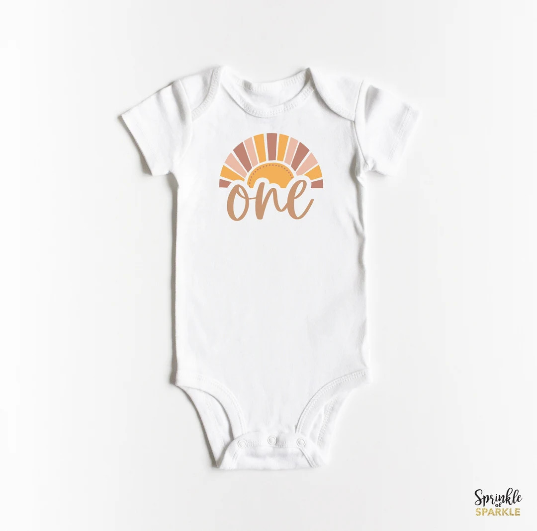 One Sun Boho - First Birthday Outfit ONESIES® - Infant Baby Bodysuit Neutral Colours Cake Smash ... | Etsy (US)