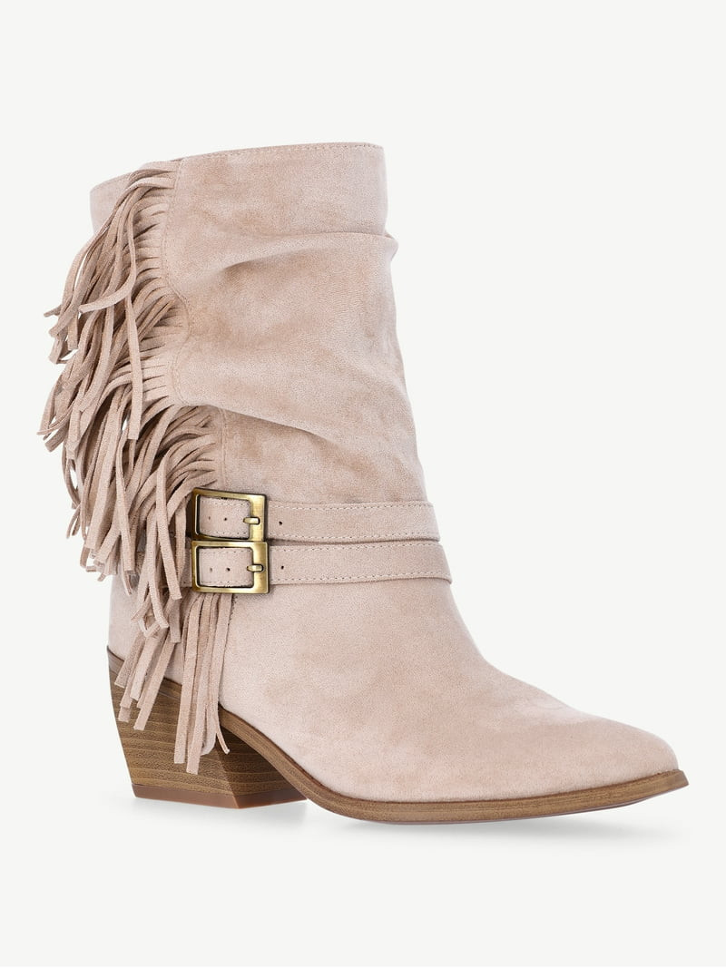 Madden NYC Women's Faux Suede Fringe Boots | Walmart (US)