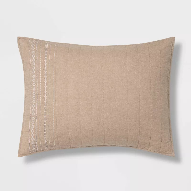 Emroidered Chambray Quilt Sham - Threshold™ | Target