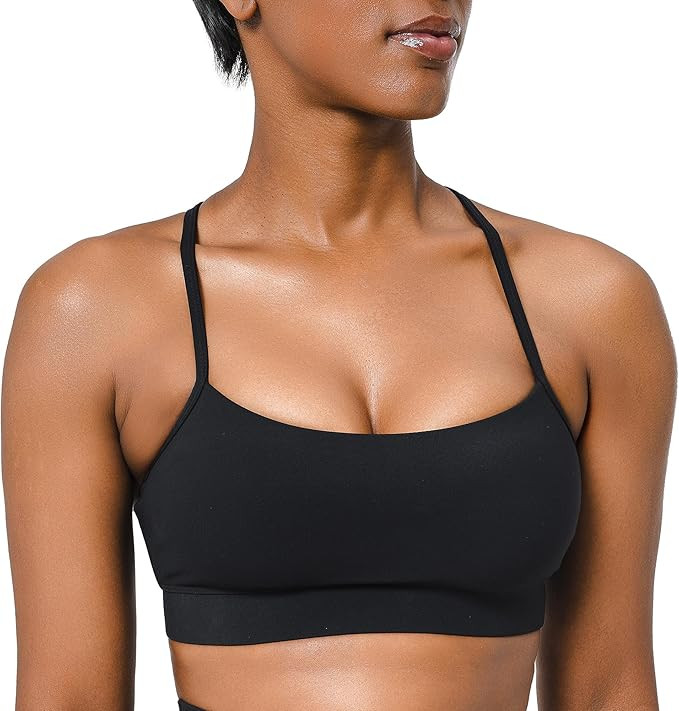 COOLMATE Sports Bra Tops for Women, Y-Back Seamless Racerback Padded Low Impact Yoga Bra, Pilates... | Amazon (US)